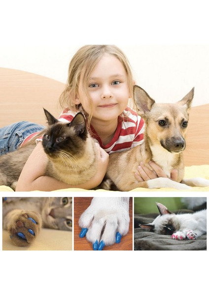 Gri Stil Xxl Renkli Yumuşak Kauçuk Kedi Köpek Pati Kısırlaştırma Tırnak Kılıfı Koruyucu Kedi Kedi Pati Kontrol Kısır Tırnak Kapsülü (Yurt Dışından) modelleri