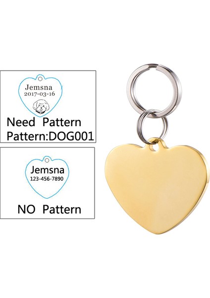 XIN025NA Altın ​​stili M Desene Ihtiyacım Var Evcil Hayvan Kimlik Etiketi Isim Telefon Paslanmaz Çelik Kişiselleştirilmiş Kedi Mesaj Yavru Tasma (Yurt Dışından)