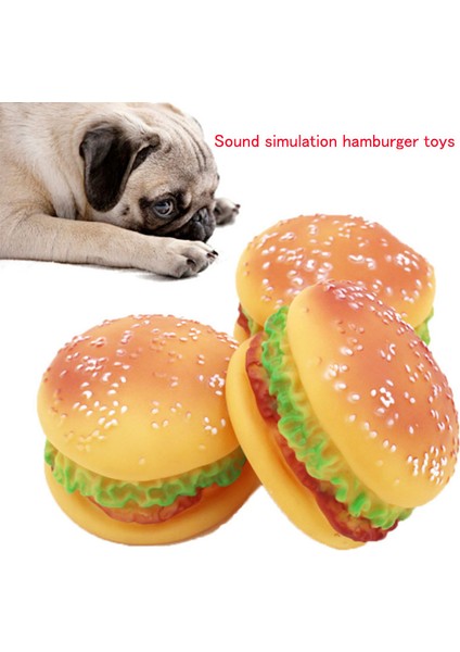 Resim Stili Olarak Çap 8,5 cm Köpek Simülasyon Hamburger Şekilli Oyuncak Evcil Köpekler Için Komik Ses Çıkaran Oyuncak Kediler Eğitim Oynama Çiğneme Oyuncaklar (Yurt Dışından)