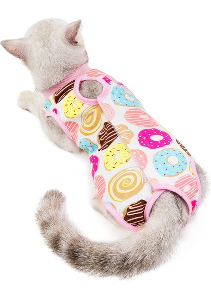 Çörek Tarzı S Beden Yara Iyileştirme Kıyafeti Kedi Köpek Cerrahi Sonrası Giysi Anti Yalama Yara Kedi Yelek S-Xl (Yurt Dışından)