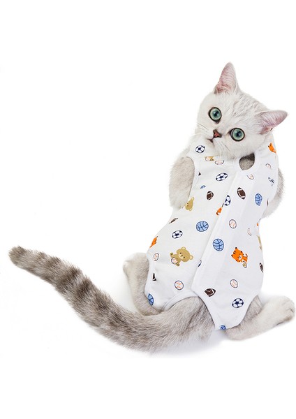 Futbol Stili L Beden Yara Iyileştirme Kıyafeti Kedi Köpek Cerrahi Sonrası Giysi Anti Yalama Yara Kedi Yelek S-Xl (Yurt Dışından)