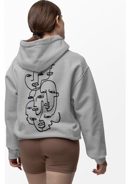 Minimalist Antik Baskılı Kadın Sweatshirt