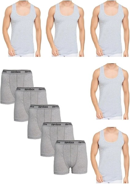10 Parça Atlet ve Boxer Takımı 5 Gri Boxer 5 Atlet