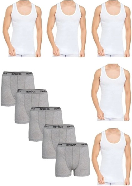 10 Parça Atlet ve Boxer Takımı 5 Gri Boxer 5 Atlet