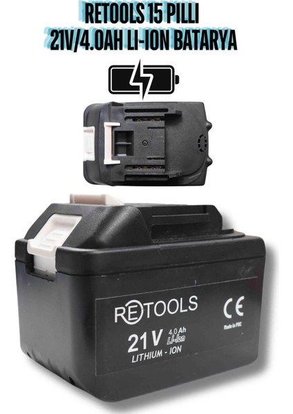 15 Pilli Li-Ion Batarya 21V/4.0AH Mavi