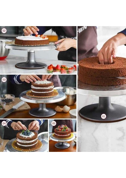 Paslanmaz Çelik Pasta Hazırlama Standı | Pasta Sıvama Standı (PHS-30)