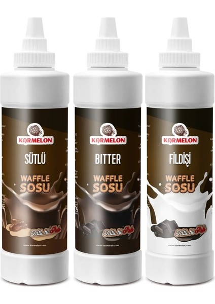 Sütlü-Bitter-Beyaz Waffle Sos 300 gr