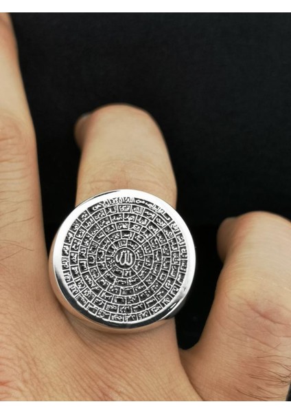 Esmaül Hüsna Dua Yazılı 925 Ayar Gümüş Yüzük fiyatları