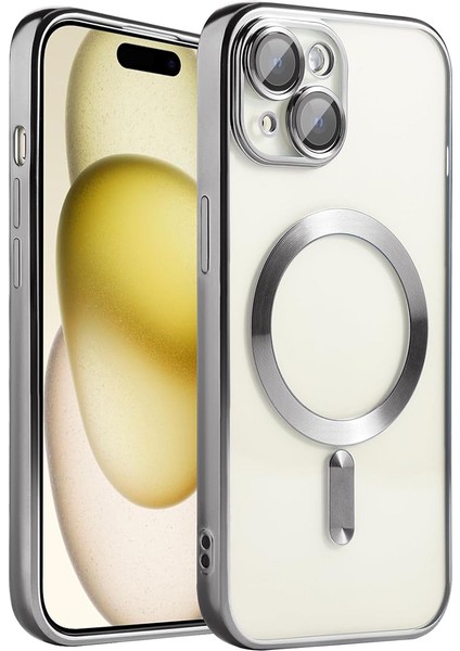 iPhone 15 Uyumlu Kılıf Kamera Lens ve Hoparlör Toz Korumalı Magsafe Şarj Özellikli Esnek Silikon