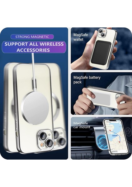 iPhone 15 Uyumlu Kılıf Kamera Lens ve Hoparlör Toz Korumalı Magsafe Şarj Özellikli Esnek Silikon