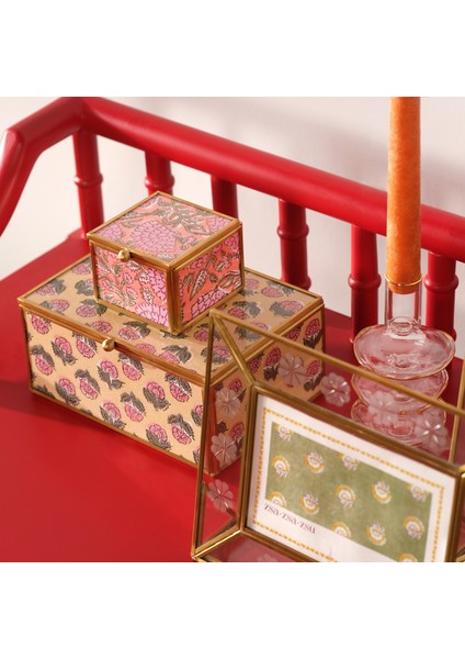 Fagu Cam Dekoratif Kutu 8X8X6 cm Pembe fiyatları