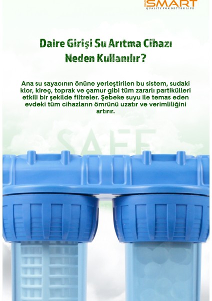 10 Inc Silifoz Filtreli Kireç ve Klor Önleyici 2li Daire ve Bina Girişi Su Arıtma Cihazı fırsatları
