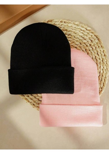 Unisex Katlamalı PEMBE,SİYAH 2'Lİ Bere Seti EKEBERESETİ2LİYENİ fiyatları