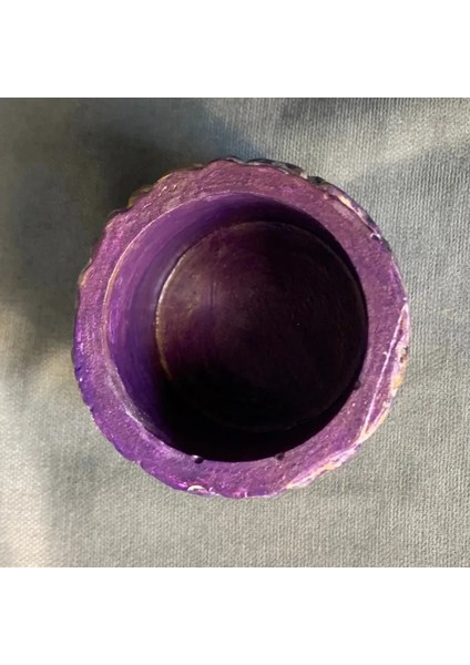 El Yapımı Desenli Dekoratif Minik Renkli Saksı / Biblo - 6 x 7 cm