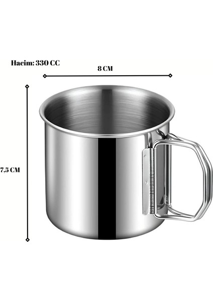 Çelik 250 ml Katlanır Kulplu Kahve Kamp Bardağı Fincanı modelleri