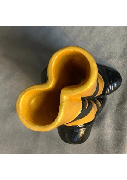El Yapımı Siyah Balerin Ayakkabısı Dekoratif Biblo / Vazo - 10 x 16 cm