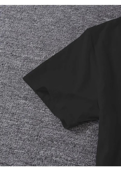 Kadın Fiyonk Leopar Baskılı Beyaz Siyah T-Shirt Oversize Salaş