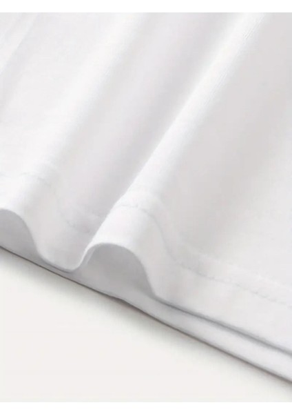 3 Lü Paket Baskılı Beyaz Siyah T-Shirt Oversize Salaş Ünisex