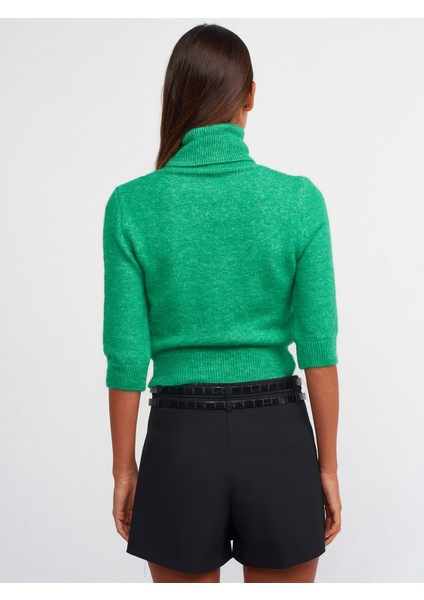 Balıkçı Yaka Kısa Kol Crop Kazak modelleri