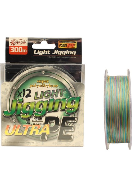 Light Jigging 12X Ultra Pe 12 Örgü Jig Ipi 300MT Multi Color