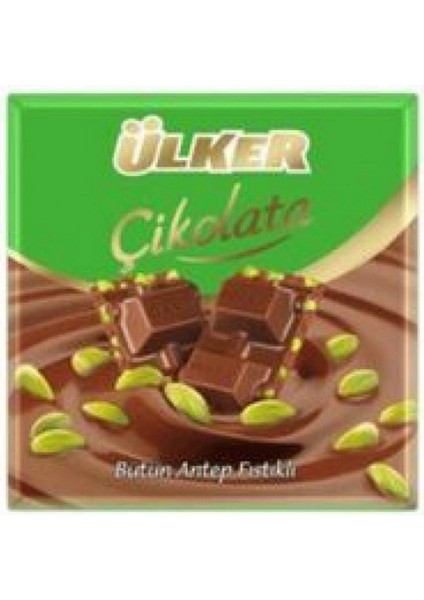 Antep Fıstıklı Kare Çikolata (65 gr x 6 Adet)
