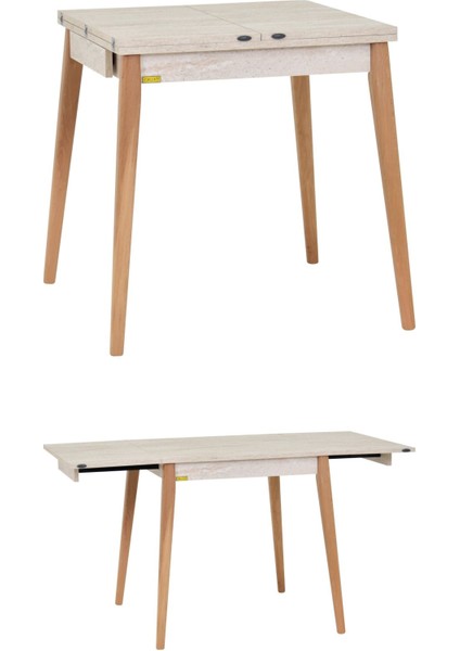 Avanos Ahşap Katlanır Kanatlı Mdf Mutfak MASASI - 70 x 70+70 (70 x 140) cm