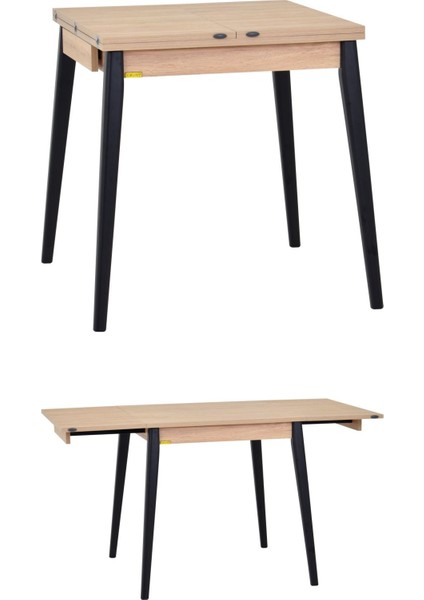 Avanos Ahşap Katlanır Kanatlı Mdf Mutfak MASASI - 70 x 70+70 (70 x 140) cm