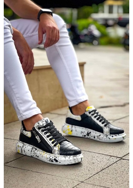 Bağcıklı Crocodile Siyah Sarı Günlük Erkek Ayakkabısı fırsatları