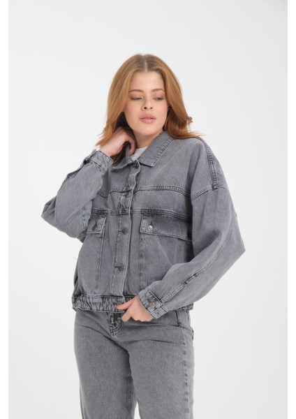 %100 Pamuk Kadın Kot Ceket - Cepli ve Şık Tasarım fırsatları