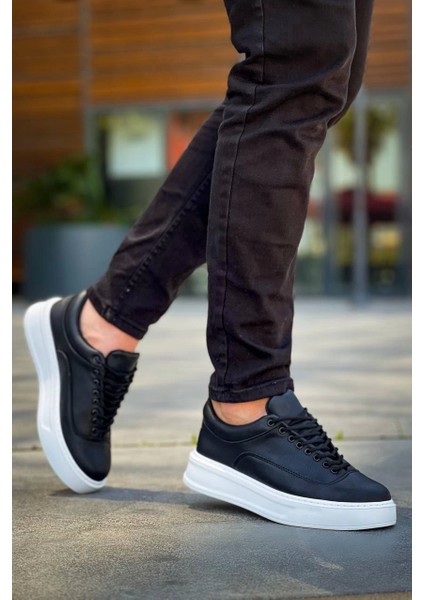 Siyah Cilt Bağcıklı Günlük Erkek Ayakkabısı fiyatları