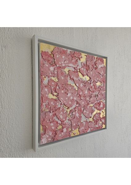 Sasa Design And Architecture Pembe-Turuncu-Yeşil-Gold El Yapımı Modern Dokulu Misa Tablo