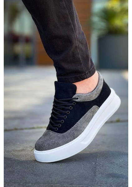Siyah Gri Süet Bağcıklı Günlük Erkek Ayakkabısı fiyatları