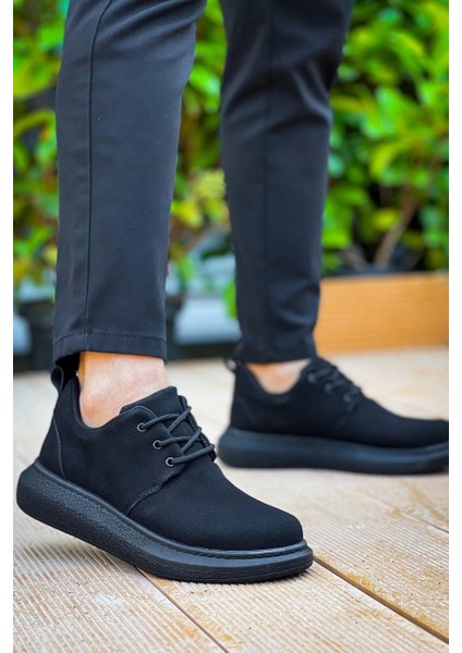 Siyah Süet Siyah Taban Bağcıklı Günlük Erkek Ayakkabısı fırsatları