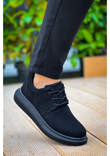 Siyah Süet Siyah Taban Bağcıklı Günlük Erkek Ayakkabısı indirimleri
