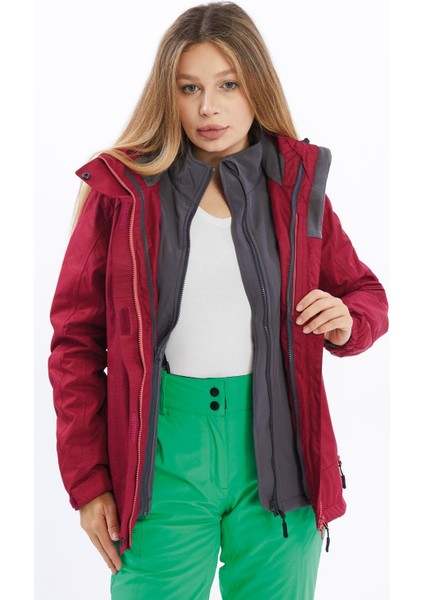 3in1 Kadın Mont-Kırmızı fırsatları