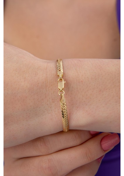 14 Ayar Altın Baget Siyah Taşlı Balıksırtı Bileklik modelleri