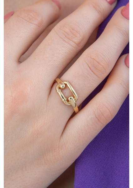 14 Ayar Altın Ataç Bağlantılı Yüzük