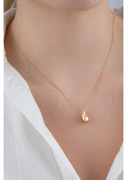 14 Ayar Altın Damla Kolye