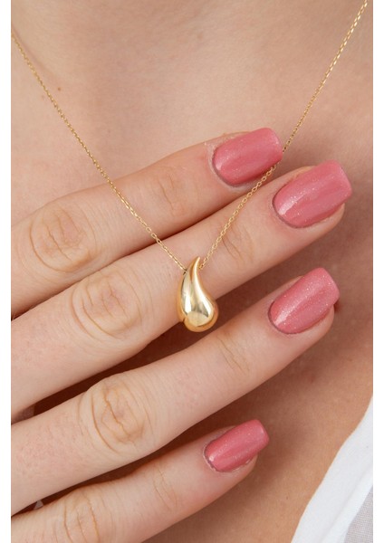 14 Ayar Altın Damla Kolye modelleri