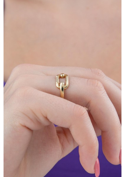 14 Ayar Altın Ataç Bağlantılı Yüzük fırsatları