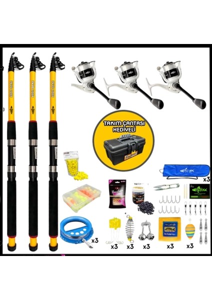 Uyguna-Yakala 3.60MT/50-100GR 3'lü Sazan Olta Seti Xl- LER.076