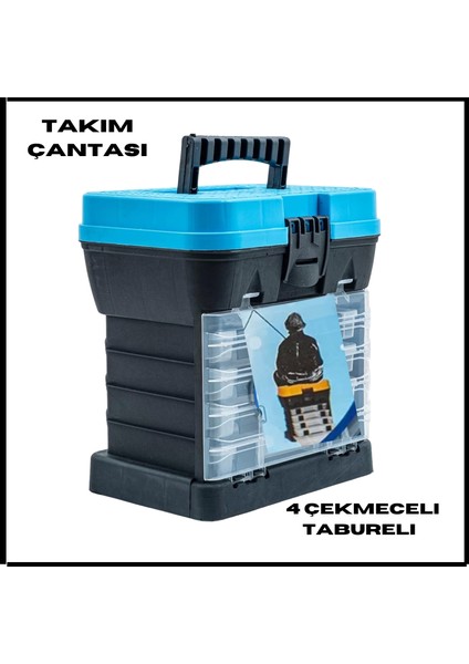 Uyguna-Yakala Mavibalı 4 Çekmeceli Tabureli Kçı Takım Çantası - ZM.018
