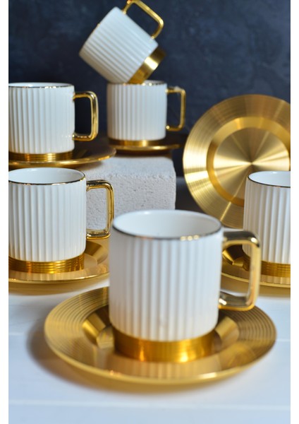 Aurora White 6 Kişilik Porselen Türk Kahvesi Fincan Takımı fiyatları