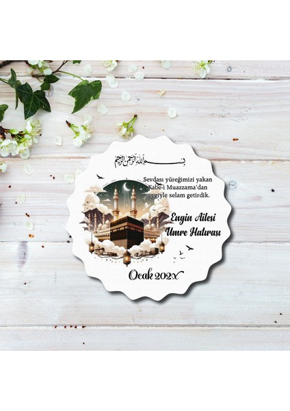 Ahşap Umre-Hac Hatırası Magnet 25'li