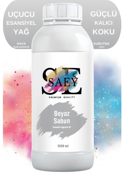 Beyaz Sabun Esansiyel Uçucu Koku Yağ Buhurdanlık Yağı Difüzör Esansı Hobi Esans 1000ml