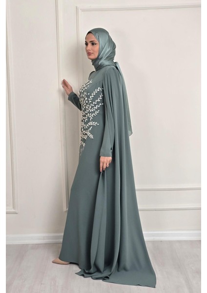 Mint - Yeşili Krep Pelerinli T. Abiye 4991 fırsatları