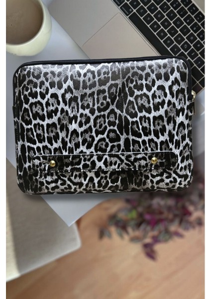 11" & 11.5 Inç Tablet Kılıfı, Su ve Darbe Korumalı, Leopar Desen, El Çantası Kılıf, Vegan Deri Taba modelleri