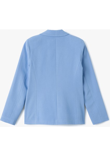 Viskon Keten Karışımlı Düğmeli Uzun Kollu Cepli Kruvaze Blazer Ceket fiyatları