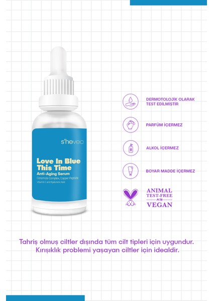 Love In Blue This Time - Nemlendirici, Onarıcı, Anti-Aging, Buffet Copper + Ceramide serum indirimleri