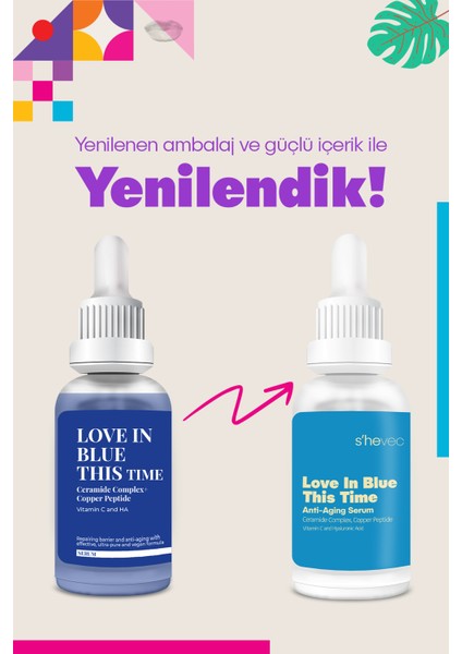 Love In Blue This Time - Nemlendirici, Onarıcı, Anti-Aging, Buffet Copper + Ceramide serum